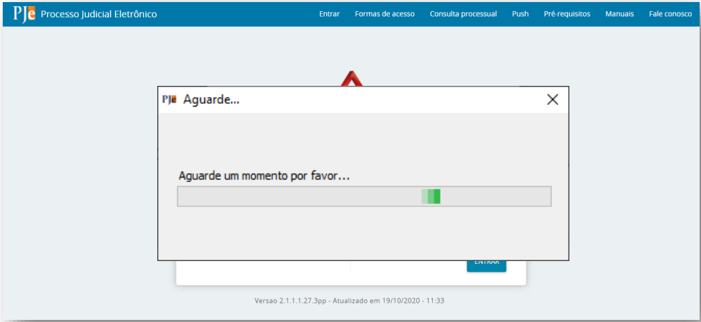 Como utilizar certificado no pje | Foto do site do pje na seção para inserir certificado digital para peticionamento eletrônico | Certificado Digital | Blog da CertiSign