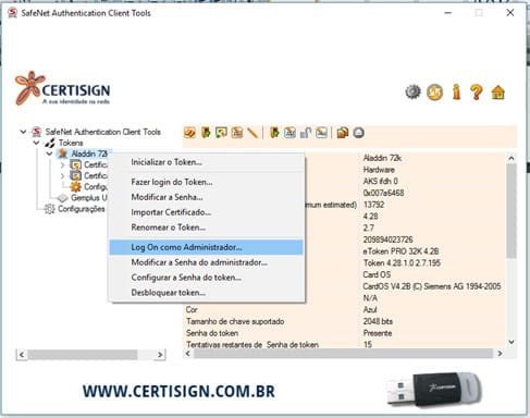 Passo 4 – Informar senha PUK