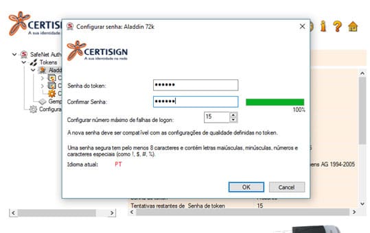 Passo 7 – Informar nova senha PUK