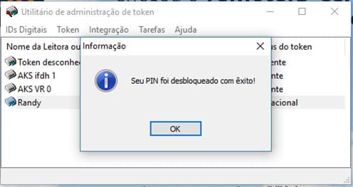 Passo 4 – Informar senha PUK